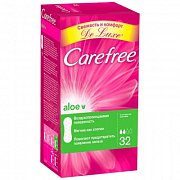 Carefree Прокладки ежедневные воздухопроницаемые Алоэ 32 шт.