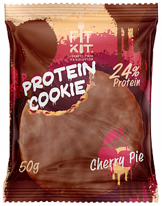 Протеиновое шоколадное печенье 50г вишневый пирог FIT KIT