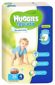 Huggies Подгузники-трусики для мальчиков 9-14 кг 34 шт.