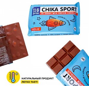 Протеиновый шоколад 100г Chika Sport молочный шоколад с миндалем Chikalab
