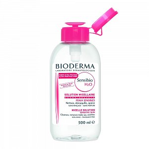 Bioderma Sensibio H2O Мицеллярная вода очищающая для чувствительной кожи 500 мл с помпой