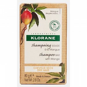 Klorane Шампунь брусковый с маслом манго 80г