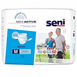 Seni Active Подгузники-трусики для взрослых р.M 10шт. (80-110см)