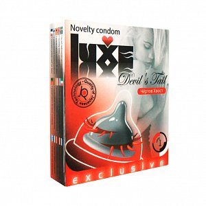 Luxe Exclusive Презерватив Чертов хвост с шипами и усами 1 шт.