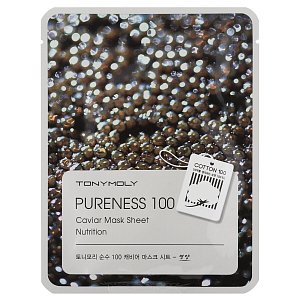 Tony Moly Тканевая маска Черная икра Pureness 100 Caviar Mask Sheet 21 мл