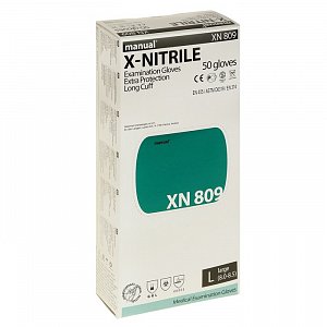 Перчатки Manual XN809 нитриловые нестерильные неопудренные смотровые р.L 50 шт. (25 пар)