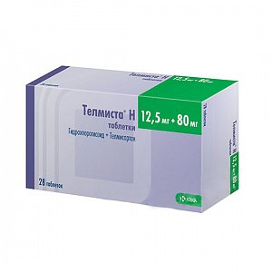 ТелмистаН таблетки покрытые пленочной оболочкой 80 мг+12,5 мг 28 шт.