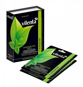 Vilenta Маска коллагеновая Зеленый чай и мята 10 шт.