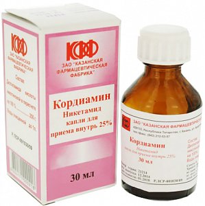 Кордиамин капли для приема внутрь 25% флакон 30 мл Казанская фармацевтическая фабрика