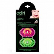Adiri Пустышка Logo Pacifiers 2 шт. р. 2 6-18 мес. pink and green