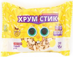Хрумстик батончик на фруктозе 15г бурый рис