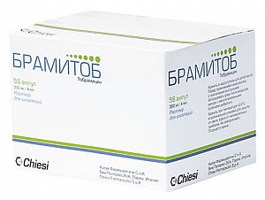 Брамитоб раствор для ингаляций 300 мг 4 мл ампулы 56 шт.