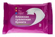 Бумага туалетная влажная 30 шт с экстрактом алоэ