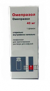 Омепразол лиофилизат для приготовления раствора для инфузий 40 мг флакон 1 шт. Красфарма