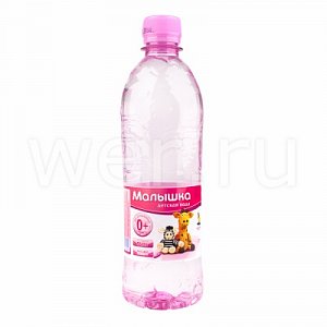 Малышка Вода минеральная для детей 0,5 л розовая