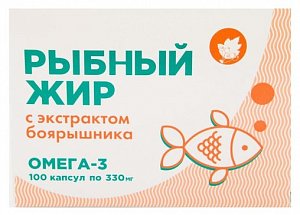 Рыбный жир капс. 0.33мг n100 с экстрактом боярышника
