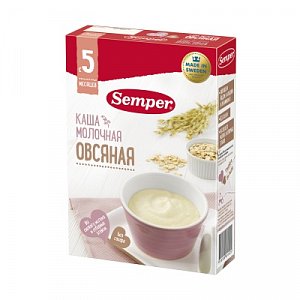 Semper Каша овсяная молочная с 5 мес. 200 г