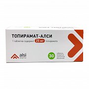 Топирамат-Алси таблетки покрытые пленочной оболочкой 25 мг 30 шт. Топирамат-Алси таблетки покрытые пленочной оболочкой 25 мг 30 шт.