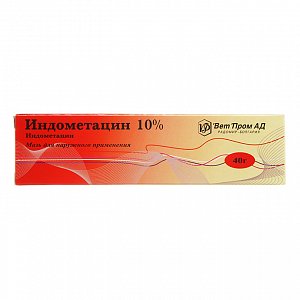 Индометацин мазь для наружного применения 10% туба 40 г VetProm