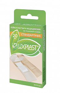 Лейкопластырь медицинский 1,9 см х 7,2 см 20 шт. стандартный тканевая основа Luxplast