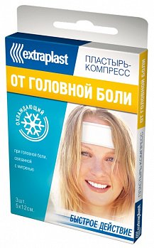 Пластырь лечебный extraplast охлаждающий от головной боли 3 шт