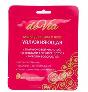 Маска для лица и шеи увлажняющая Devia 1 шт