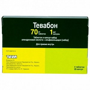Тевабон набор таблетки 70 мг 4 шт.+капсулы 1 мкг 28 шт.
