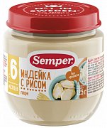 Semper Пюре Индейка с рисом с 6 мес. 125 г Semper Пюре Индейка с рисом с 6 мес. 125 г