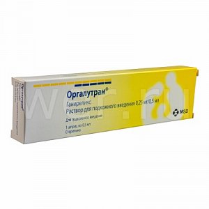 Оргалутран раствор для подкожного введения в шприце 0,25 мг/0,5 мл 1 шт.