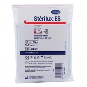 Салфетки марлевые стерильные Стерилюкс ЕС 7,5 см х 7,5 см 10 шт.