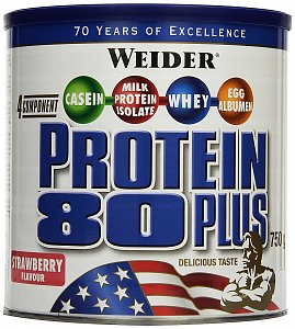 Weider Protein 80+ 750 г клубника банка