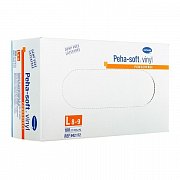 Peha-Soft Перчатки виниловые нестерильные неопудренные размер L 100 шт. (50 пар) Peha-Soft Перчатки виниловые нестерильные неопудренные размер L 100 шт. (50 пар)