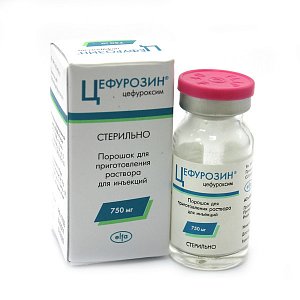 Цефурозин порошок для раствора для внутривенного 750м г флакон 1 шт.