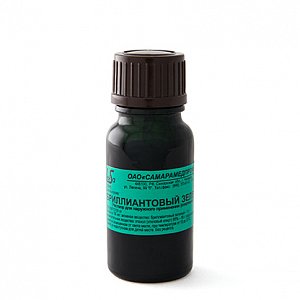 Бриллиантовый зеленый раствор для наружного применения спиртовой 1% флакон 10 мл Самарамедпром Самарамедпром