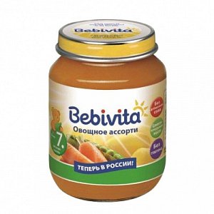 Bebivita Пюре Овощное ассорти 100 г с 7 мес.