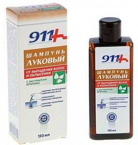 911 Шампунь луковый против выпадения волос с крапивой 150 мл