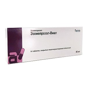 Эзомепразол-Виал таблетки покрытые кишечнорастворимой оболочкой 40 мг 14 шт.