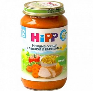 Hipp Пюре Нежные овощи с лапшой и цыпленком с 12 мес. 220 г