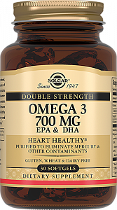 Solgar Двойная Омега-3 700 мг ЭПК и ДГК капсулы 30 шт.