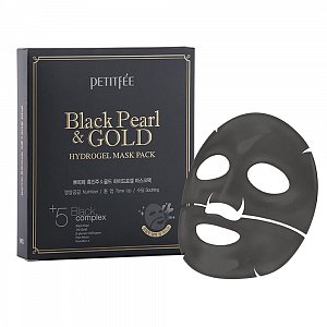 Petitfee Маска гидрогелевая для лица черный жемчуг-золото Black Pearl&Gold Mask Pack 32 г