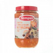 Semper Пюре Спагетти с фрикадельками из говядины с 10 мес. 190 г Semper Пюре Спагетти с фрикадельками из говядины с 10 мес. 190 г