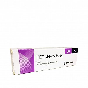 Тербинафин крем для наружного применения 1% туба 30 г