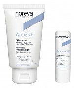 Noreva Набор Aquareva крем для рук восстанавливающий 50 мл + стик для губ 4 г Noreva Набор Aquareva крем для рук восстанавливающий 50 мл + стик для губ 4 г