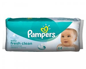 Pampers Салфетки Влажные Fresh Clean 64 шт. сменный блок