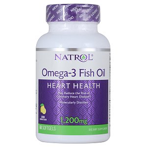 Natrol Омега-3 рыбий жир капсулы гелевые 1200 мг 60 шт. со вкусом лимона (БАД)