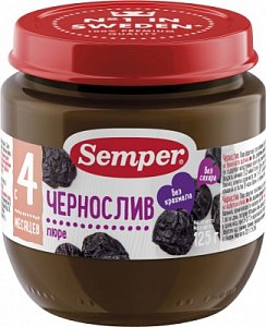 Semper Пюре Чернослив с 4 мес. 125 г