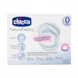 Chicco Natural Feeling Прокладки для груди антибактериальные 30 шт.