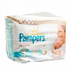 Pampers Подгузники Premium 2-5 кг NewBorn 33 шт.