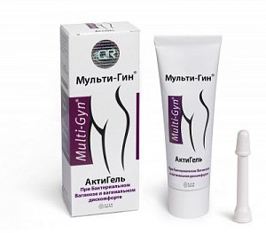 Мульти-Гин Актигель вагинальный гель для нормализации вагинальной микрофлоры 50 мл туба