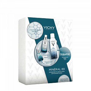 Vichy Промо набор Mineral89 Сыворотка для всех типов кожи 50 мл+ Уход для кожи вокруг глаз 15 мл+ подарок Термальная вода 150 мл